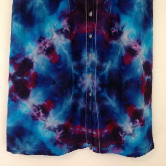 Vintage 90s LL Bean Linen Dress Tie Dye size M - Picture 13 of 15